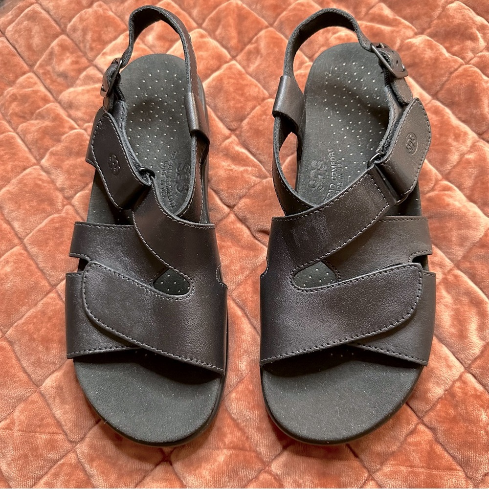 NWT Sas Huggy Black Leather Sandals - Picture 5 of 9